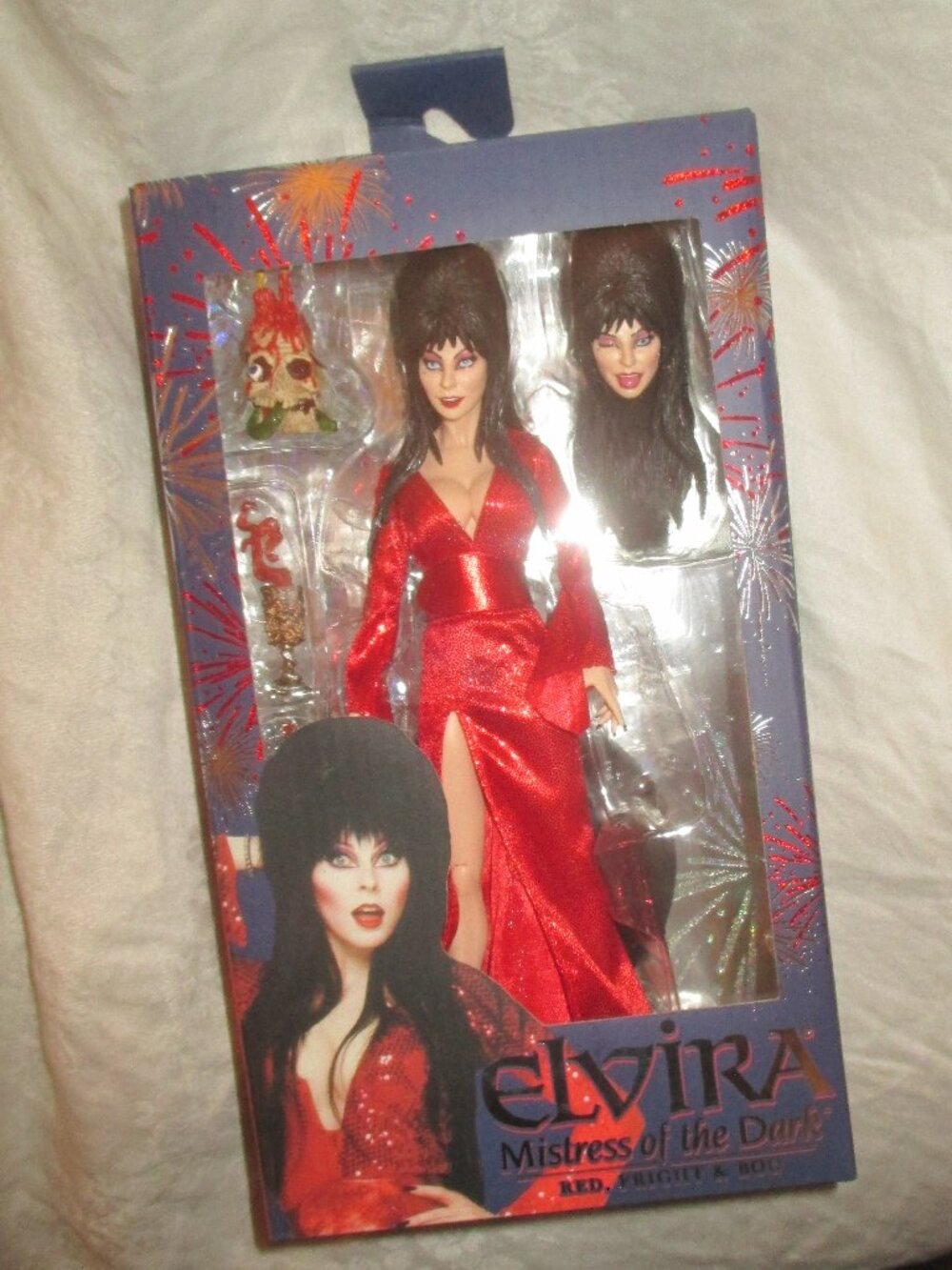 NECA Elvira Mistress of the Dark Red, Fright and Boo Action Figure New